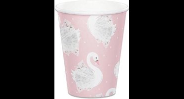 Witbaard Feestbekers Stylish Swan Meisjes 266 Ml Karton 8 Stuks