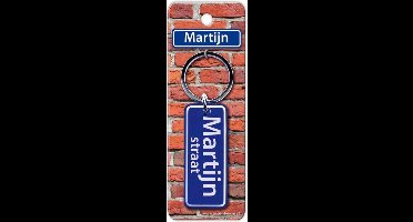 Paper Dreams Sleutelhanger Straatnaam Martijn 9 Cm Staal Blauw