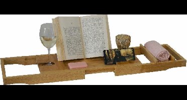 IVOL Bamboe badplank - Uitschuifbare badbrug - Badplank voor in bad met Tablethouder