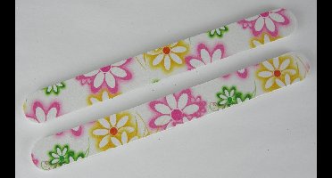 Nagelvijlen verpakt per 2 stuks bloem wit