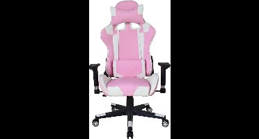 Gamestoel Thomas - bureaustoel racing gaming - ergonomisch - roze wit