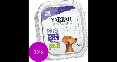 12x Yarrah Bio Alu Pate Graanvrij - Kip & Kalkoen - Hondenvoer - 150 g