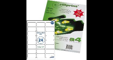 Etiketten Rillprint, Rillstab, 89104, 63,5x33,9mm, 24 op een vel