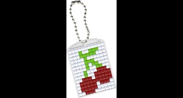 Pixel hobby 10 blanco sleutelhangers met kettinkje