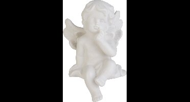 Cosy @ Home Engel Zittend Matt Wit 6x5xh8,3cm Porsel