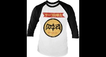 DC Comics Batman Raglan top -XL- Japanese Retro Logo Wit/Zwart