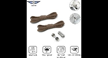 Boscer Elastische Veters Bruin | Capsule Sluitsysteem | Draaicapsule | Schoenveters | Makkelijk Sluitbaar | Jong & Oud!