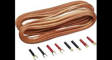 Sinuslive Car-Hifi luidspreker kabelset 2 x 0.75 mm² 10.00 m Verguld, Incl. stekker