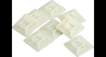 KOPP montage basis voor kabelbinders / tieraps tot 5.5 mm - zelfklevend - wit - 25 STUKS