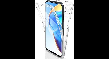 Hoesje geschikt voor Xiaomi Mi 10T - 360 Graden Case 2 in 1 Hoes Transparant + Ingebouwde Siliconen TPU Cover Screenprotector