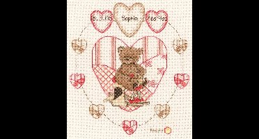 Vervaco - Telpakket kit - Geboorte - Popcorn heart - PN-0011202 - Borduren - Borduurpakket - Borduurpakket geboorte - Borduurpakket volwassenen