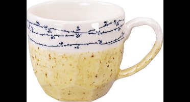 Handgemaakte Mok - Geel/Wit - 300ml - 8.7 x 8cm