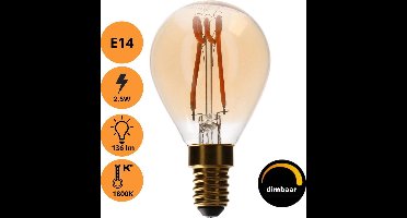 Proventa DECO LED Filament lamp E14 - Model XS globe - Dimbaar - ⌀ 45 mm - Extra warm wit