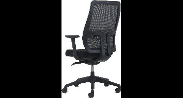 OrangeLabel serie Torino NPR1813 Bureaustoel Netwaeve rug Black Edition TOR.001.NET. Automatische gewichtsinstelling. Voorzien van mesh rug en 4D armleggers