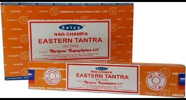 Satya Nag Champa Eastern Tantra wierookstokjes - doos met 12 pakjes van 15 gram