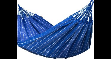 LUXE Colombiaanse Hangmat - 2 persoons -330 x 160cm- extra stevig- 100% BIOLOGISCHE KATOEN - Blauw - Cartago