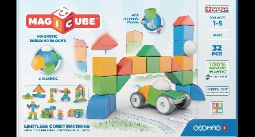 Geomag | Magicube 4 Vormen Gerecyclede Blokken Wereld 32 Stuks