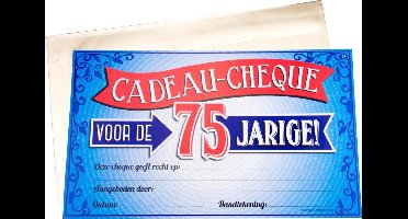 Paper Dreams Cadeaucheque 75 Jaar 34,5 Cm Papier Rood/blauw