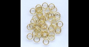 Splitring gehard goudkleur 6 milimeter 50 Stuks