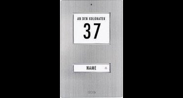 m-e modern-electronics KT 1-EG Belknop Met adresveld, Met naambord 1-voudig RVS 12 V/1 A