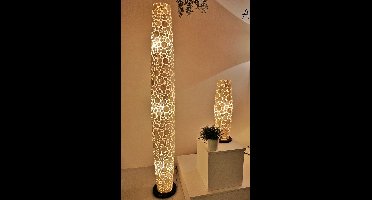 Staande lamp Decoratie Vloerlamp Handgemaakt woonkamer slaapkamer  Design  parelmoer coins white shell capiz parelmoer schelp 150 cm