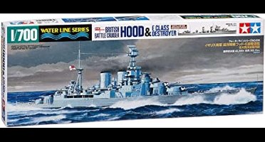 Tamiya Modelbouwpakket Militaire voertuigen - 31806 British Battle Cruiser Hood - E Class Destroyer - Battle of the Denmark Strait Plastic - 1:700 - Modelbouw