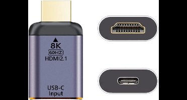 USB-C Vrouwelijk naar HDMI Adapter met Hoge Resolutie Ondersteuning voor Laptops en Mobiele Apparaten