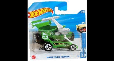 HOT WHEELS DRAGGIN WAGON REMORQUE 3 APPLE GREEN 68/250 HW RIDE ONS 3/5 SHORT CARD 2025