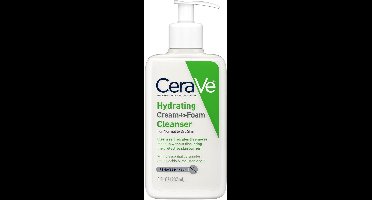 CeraVe Hydrating Cream-to-Foam Cleanser – Make‑up Verwijderende |Schuimende Gezichtsreiniger met Hyaluronzuur | Voor Normale tot Droge Huid | Parfumvrij & Niet‑Comedogeen, 237ml