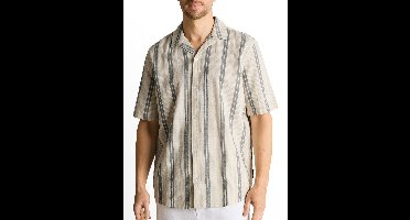 Tom Tailor - Korte Mouw Overhemd - Heren - XL - Beige - Katoen - 1049597