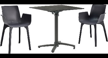 Sens-Line - Julia HPL Bistro Tafel - 70x70cm - Antraciet