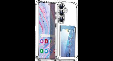 Transparant hoesje met Pasjeshouder geschikt voor Samsung Galaxy S25 FE - Shock Proof Case – Kaarthouder