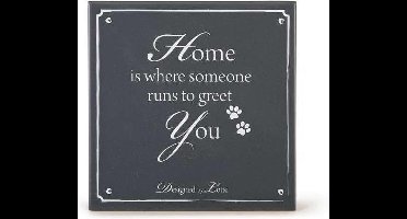 Designed by Lotte Wandtegel Love - Hond - Grijs - 14,5x14,5 cm