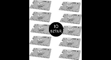 MEGA-M Gastronorm Deksel met lepeluitsparing - GN 1/4 Set van 10 stuks - 265x162 mm - RVS