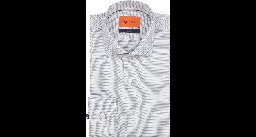 Suitable Overhemd Extra Lange Mouwen Print Taupe - Maat 42 - Heren - Overhemden Formeel