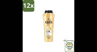 Gliss Kur – Shampoo – Ultimate Oil Elixir – 250 ml - Voordeelverpakking - 12 stuks - Voedend shampoo - Herstel shampoo