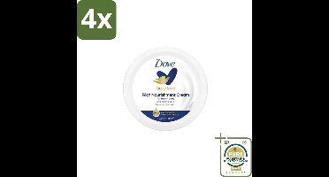 Dove – Bodycrème – Rich Nourishment – 75 ml - Voordeelverpakking - 4 stuks - Droge huid - Voedende crème