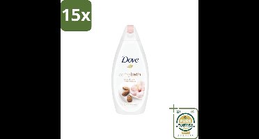 15 x Dove – Badcrème – Caring Bath Almond – 450 ml - Grootverpakking - Badcrème - Badcrème Almond - Badcrème Voor Huid - Badcrème Voor Ontspanning - Badcrème Voor Gevoelige Huid
