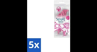 5 x Gillette Simply Venus – Wegwerpscheermesjes – Basic – 5 mesjes - Scheermesje Vrouw - Scheermesje Voor Vrouwen - Wegwerpscheermesje - Scheermesje Basic - Gillette Venus