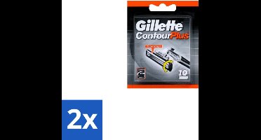 Gillette Contour Plus – Wegwerpscheermesjes – 10 mesjes - Voordeelverpakking - 2 stuks