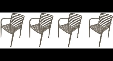Garden Impressions Nantes tuinstoelen set van 4 – taupe