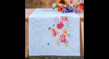 Vervaco - Loper kit Klaprozen en wilde bloemen - PN-0230706 - Borduren - Borduurpakket - Borduurpakket volwassenen - Borduurpakket kind