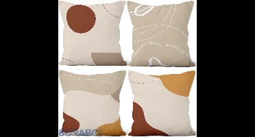 Kussensloop - Fluweel - 40x40 cm - Terracotta - Abstract Kunst