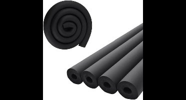 4× Zwarte Isolatiebuizen van Rubber & Schuim – 1,8 m Lengte – Ø25 mm Binnenkant, 9 mm Wanddikte – Vlamvertragend, Waterdicht & Warmte-Isolerend – Voor Leidingen, Airco, Gym Apparatuur & Bescherming