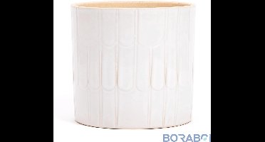 Terracotta Vaas - Wit - 13,5 cm - Aardewerk