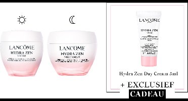 Lancôme Hydra Zen 2-Step Hydraterende Skincare Routine: Dagcreme | Nachtcreme + Cadeau - Hydra Zen Dagcreme 75ml & Hydra Zen Nachtcreme 50ml + Hydra Zen Dagcreme 5ml Cadeau