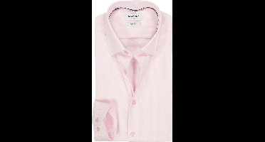 OLYMP Level 5 body fit overhemd - structuur - roze - Strijkvriendelijk - Boordmaat: 45