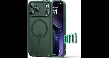 ESR Hoesje Geschikt voor iPhone 17 Pro Max - Classic Hybrid HaloLock - Compatibel met MagSafe / Qi2 - Back Cover met Magneet - Camera Control - Groen