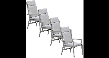 Garden Impressions Kasper tuinstoel verstelbaar taupe - 4 stuks
