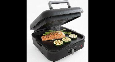 Gadgy Contactgrill 180° Draaibaar – 3-in-1 - Tafelgrill & Paninimaker – 1400W – Met Uitneembare Antiaanbakplaat en Openklapbaar – Temperatuurregelaar – Vetarm Grillen - Cooltouch